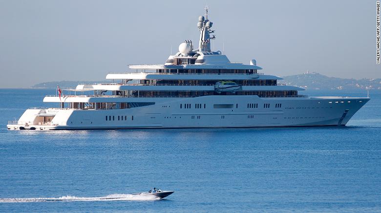 The yacht of Russian billionaire Roman Abramovitch, the Eclipse, is seen moored on September 4, 2013 near the Nice&#39;s harbor, French riviera. The Eclipse is the world&#39;s second largest private yacht. AFP PHOTO / VALERY HACHE (Photo credit should read VALERY HACHE/AFP/Getty Images)